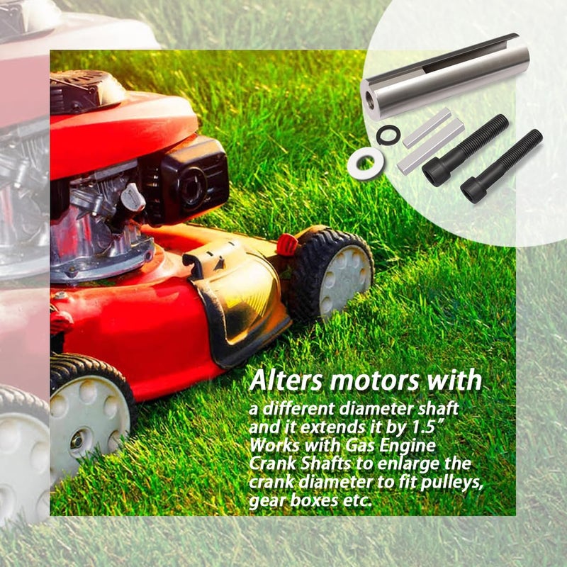 Ciuouient Extended 1" to 1 1/8 inch 1/4" Key Gas Engine Pulley Crank Shaft Sleeve Adapter.Works with Gas Engine Crank Shafts to Enlarge The Crank Diameter to fit Pulleys, Gear Boxes etc - Image 2